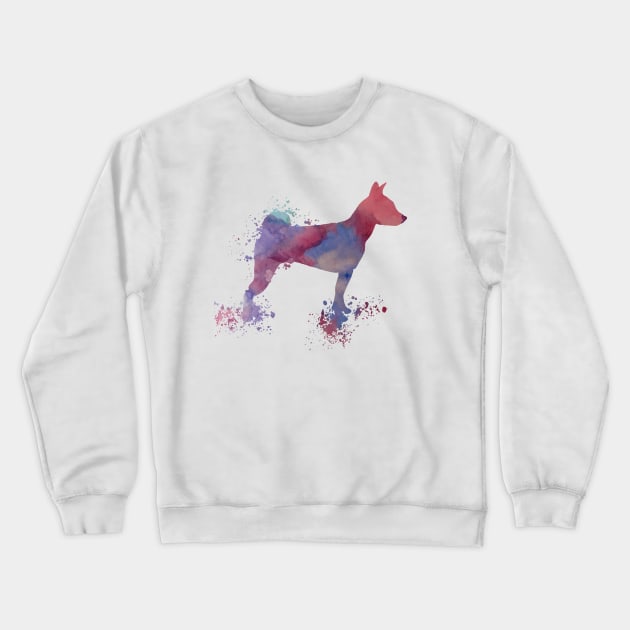 basenji dog art Crewneck Sweatshirt by TheJollyMarten